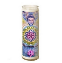 Bougie en verre – Bouddha Zen