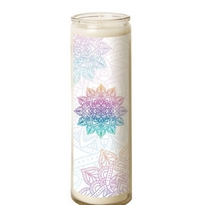 Bougie en verre – Mandala pastel