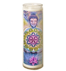 Bougie en verre – Bouddha Zen