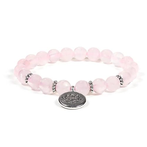 Mala bracelet Quartz Rose et Lotus – Image 2