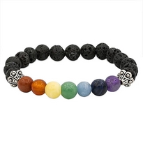 Bracelet 7 chakras et Roche de lave