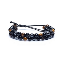 Bracelet double Hématite – Obsidienne – Oeil de Tigre