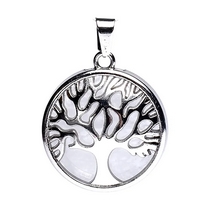 Pendentif Arbre de vie et Cristal de roche