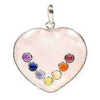 Pendentif chakras Quartz Rose