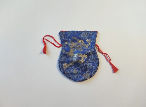 Pochette pendule en brocart bleu roi – Image 2