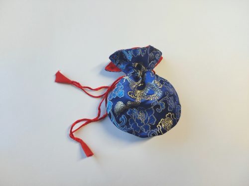 Pochette pendule en brocart bleu roi – Image 3