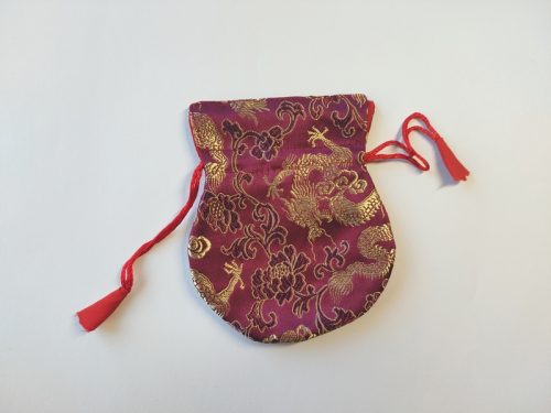 Pochette pendule en brocart bordeaux – Image 2