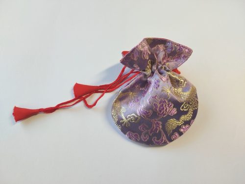 Pochette pendule en brocart mauve – Image 3