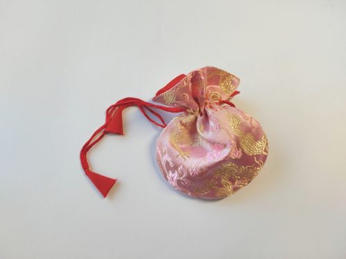 Pochette pendule en brocart rose clair – Image 3