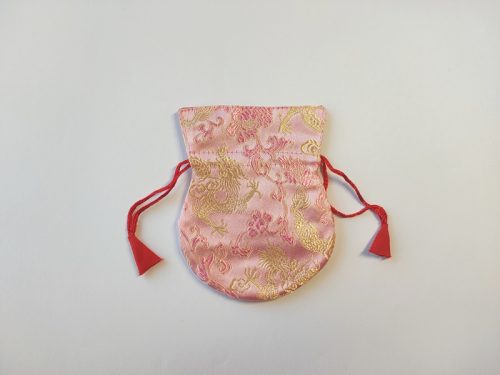Pochette pendule en brocart rose clair – Image 2