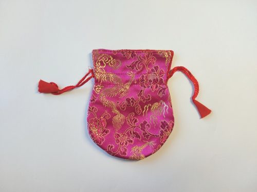 Pochette pendule en brocart rose fushia – Image 2