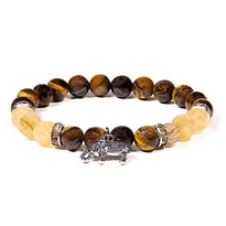 Bracelet Oeil de Tigre et Quartz Rutile