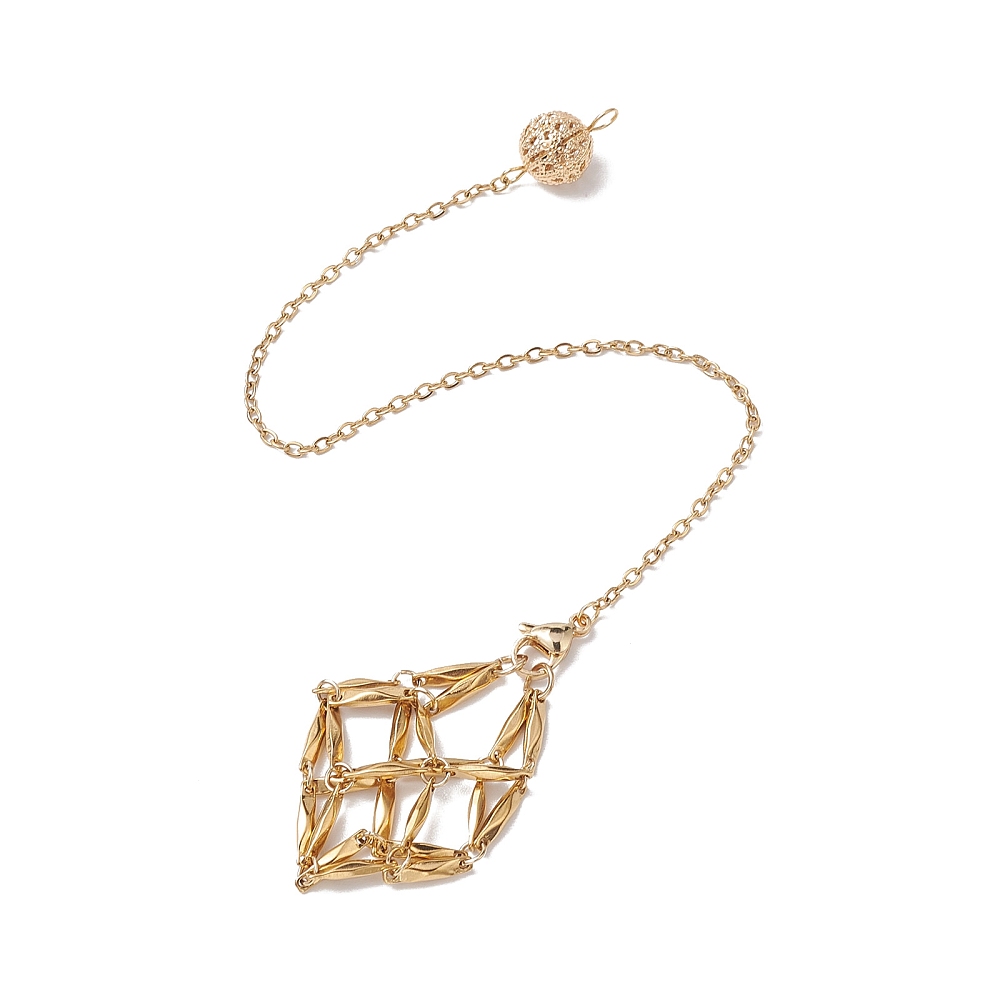 Pendule macramé métal doré – Image 2